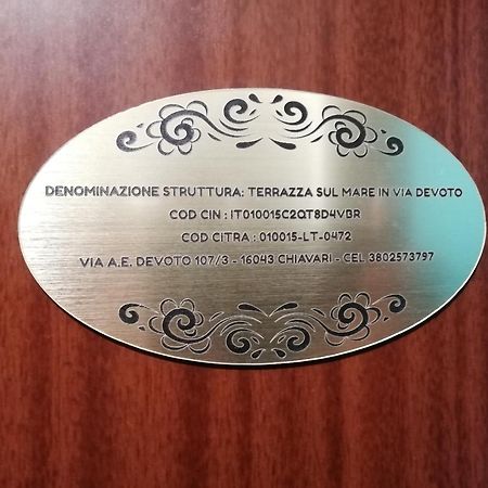 Апартаменты Terrazza Sul Mare In Via Devoto Кьявари Экстерьер фото